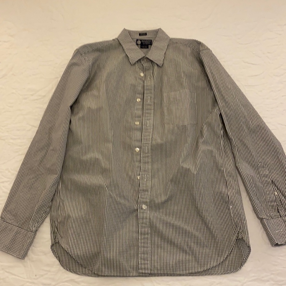 Men’s black gingham button down L 16-16.5 J Crew